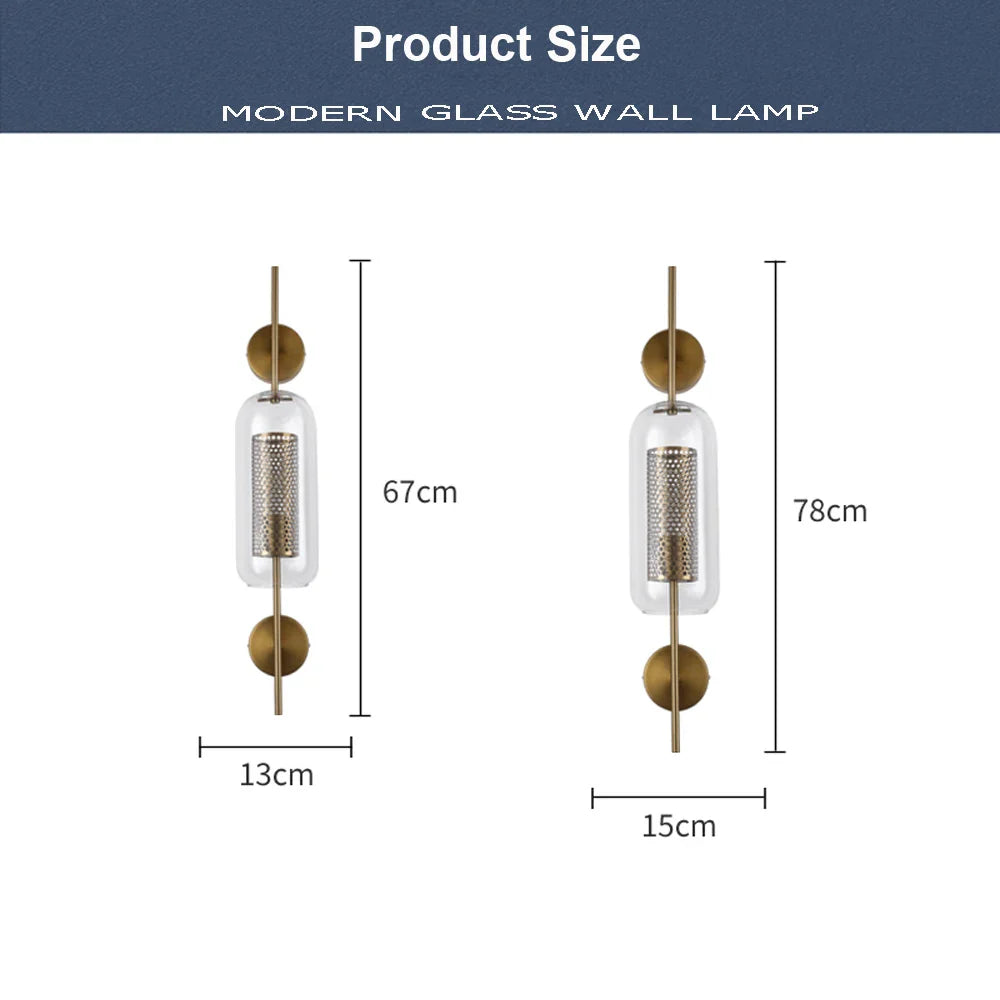 Nordic Glass Wall Lamp for Bedroom & Living Room by Afralia™