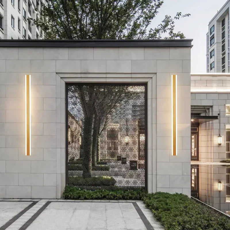 Afralia™ Outdoor LED Wall Lamp Gold Light for Garden Porch Sconces