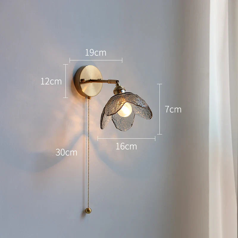 Afralia™ Gray Glass LED Bathroom Mirror Sconce Wall Lamp Lighting