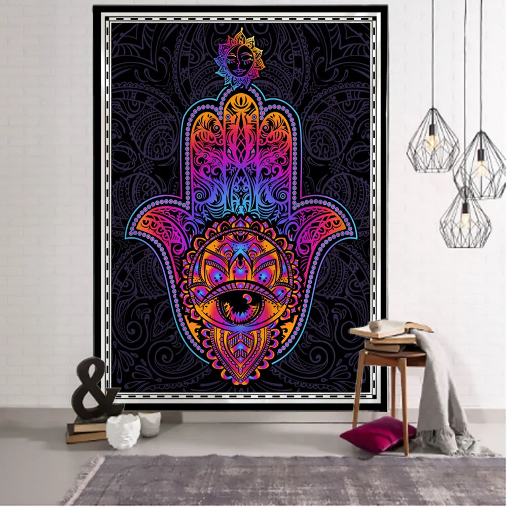Afralia™ Mandala Astrology Tarot Tapestry Wall Hanging for Bohemian Hippie Home Decor