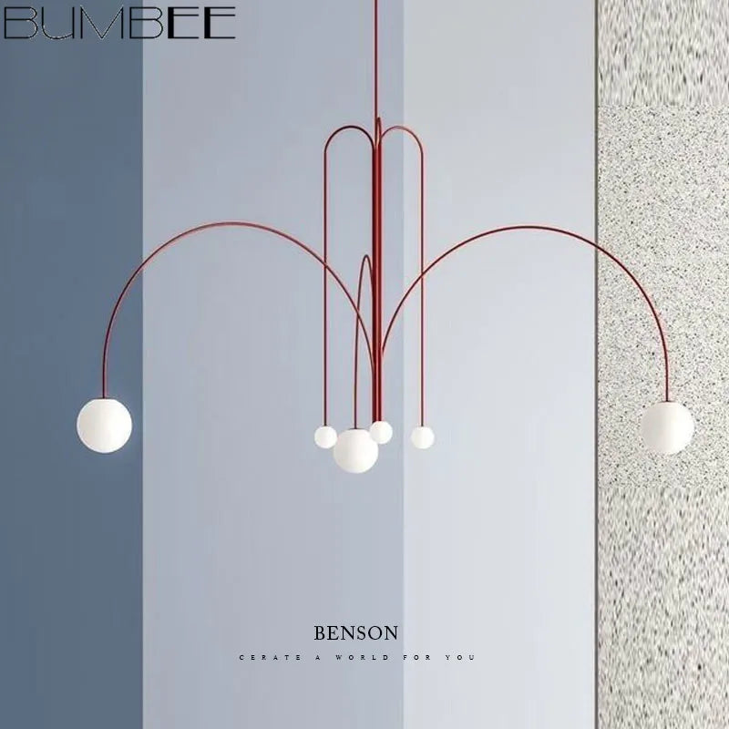 Afralia™ Designer Line Chandelier Living Room Coffee Shop Hanglamp Loft Light