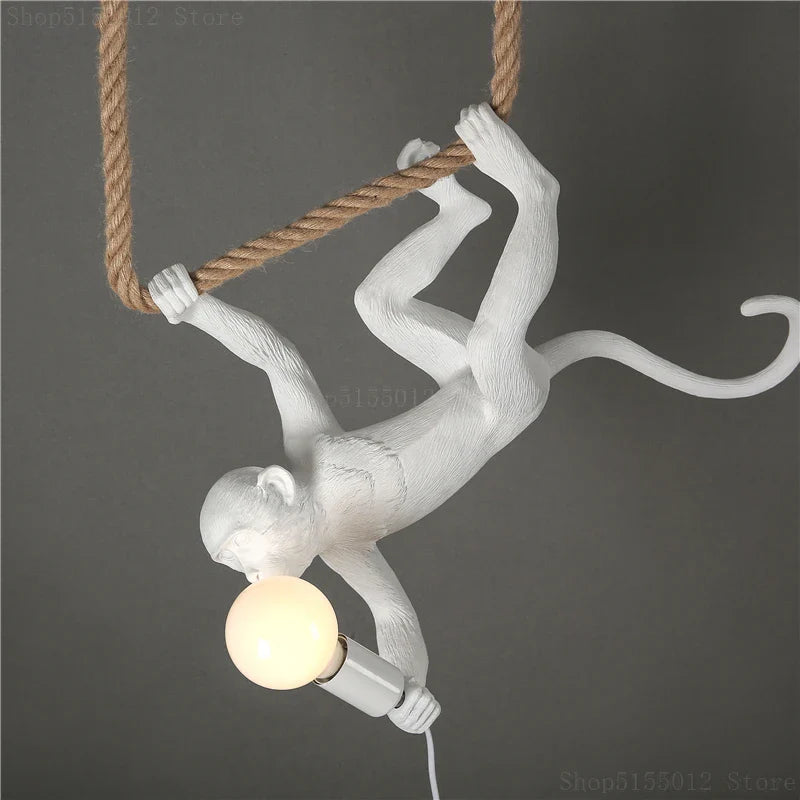 Afralia™ Monkey Resin Pendant Light for Artistic Living Room Decor