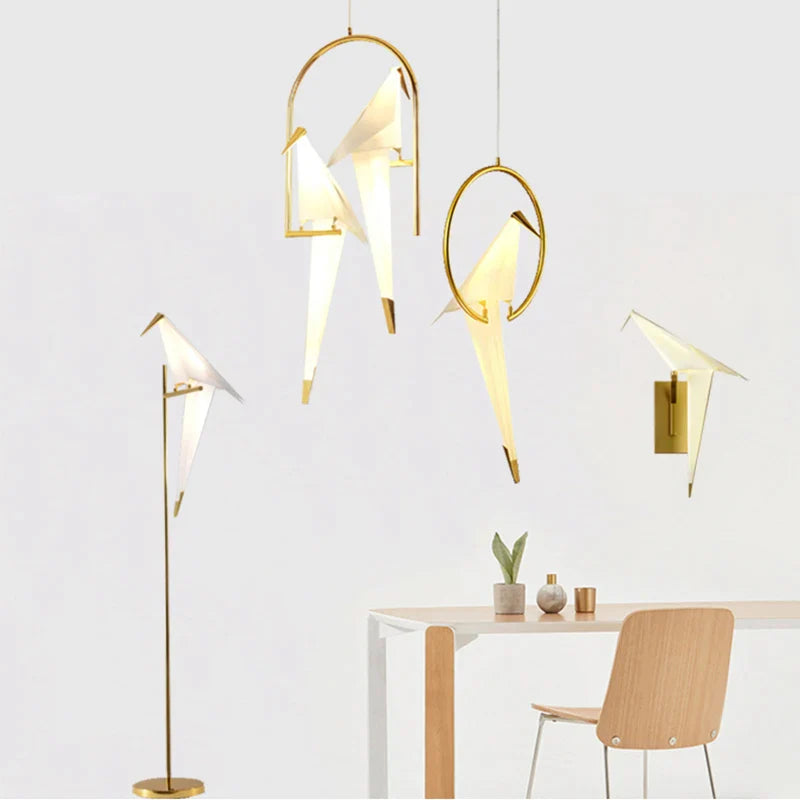 Afralia™ Origami Bird LED Chandelier: Stylish Lighting for Home, Restaurant, or Nursery