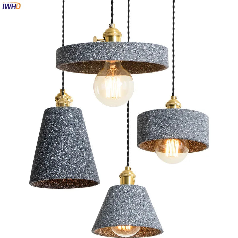 Afralia™ Loft Industrial Cement LED Pendant Lamp for Bedroom Dinning Room Cafe