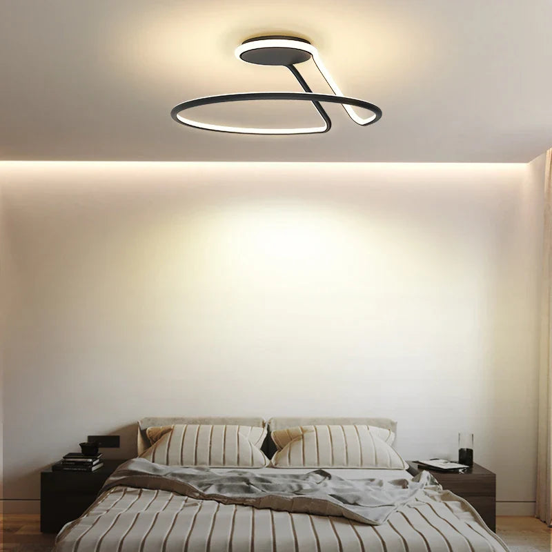 Afralia™ Aluminum LED Chandelier: Modern Minimalist Bedroom Kitchen Lighting Fixtures