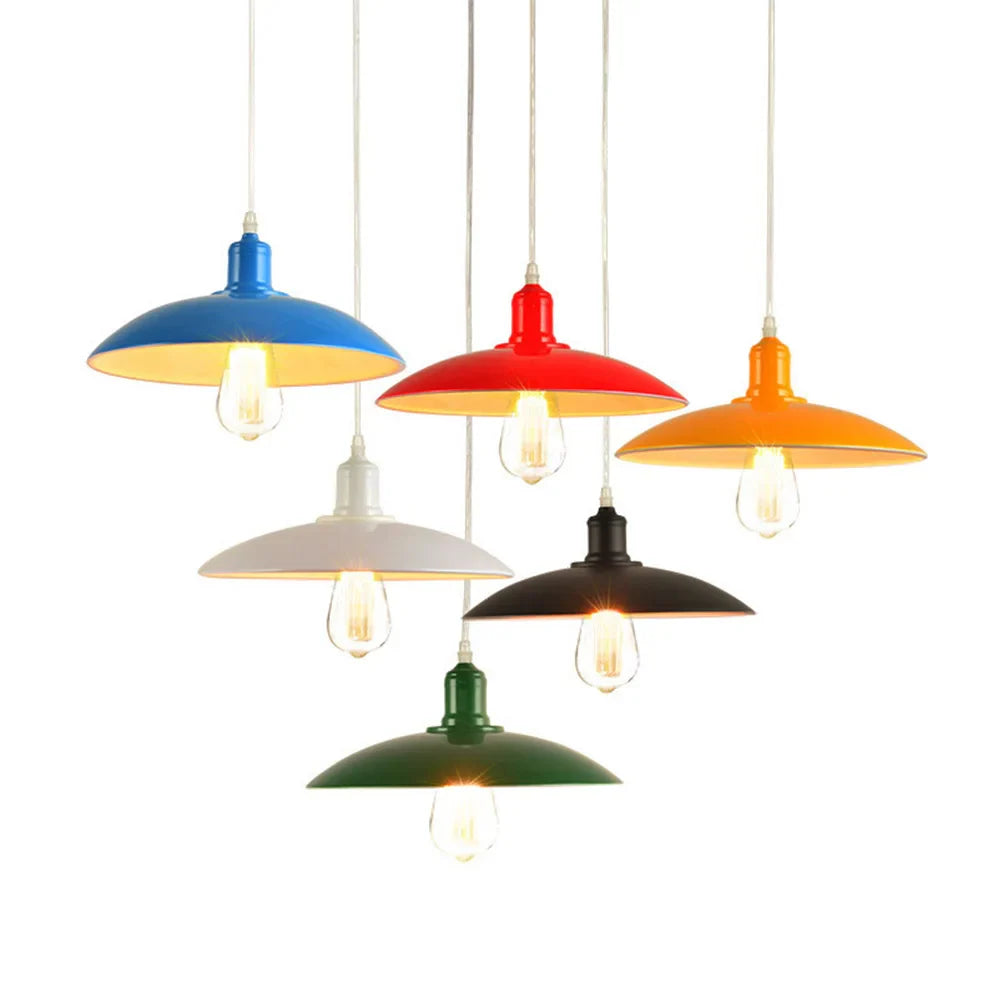 Afralia™ Metal Retro Pendant Industrial Chandelier: Vintage Nordic Style Ceiling Light with Shiny Metal Lampshade