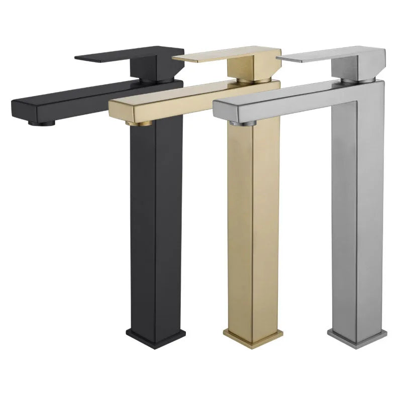 Afralia™ Stainless Steel Basin Faucet in Gold, Black, or Silver for Bathroom Sink