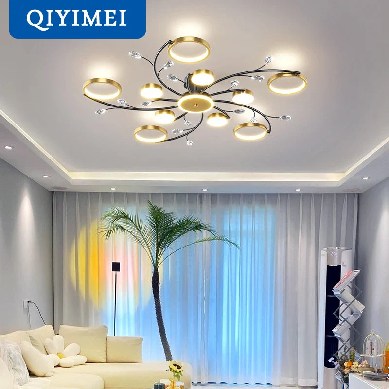 Afralia™ LED Crystal Chandelier for Bedroom Living Hall Dining StudyRoom Lighting