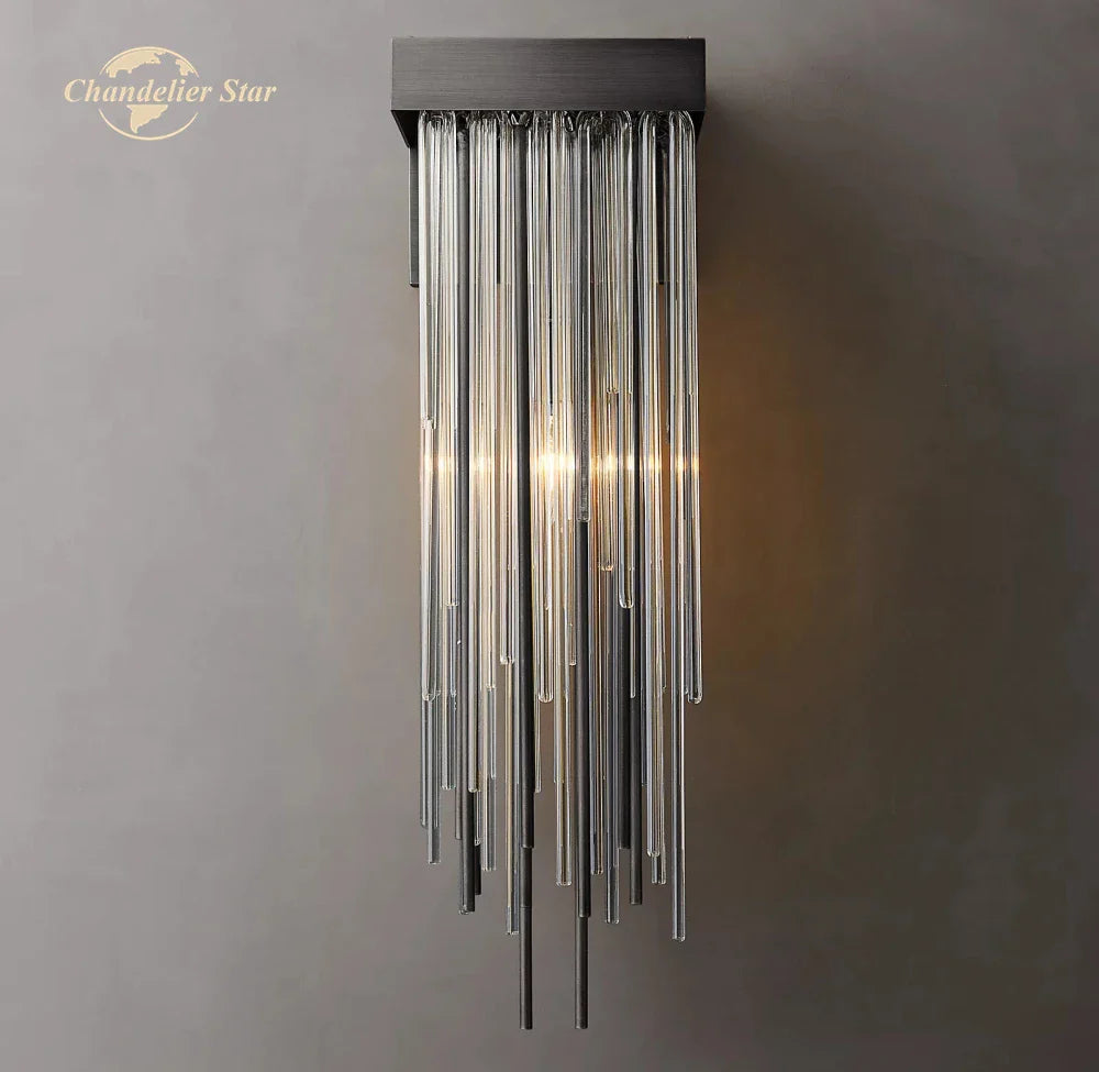 Afralia™ Glass Rod LED Wall Lamps - Modern Cascada Sconce for Home Decor