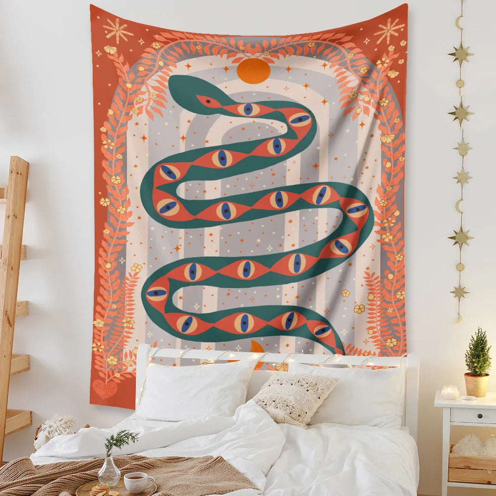 Afralia™ Nordic Mystical Flag Tapestry Wall Hanging for Home Decor