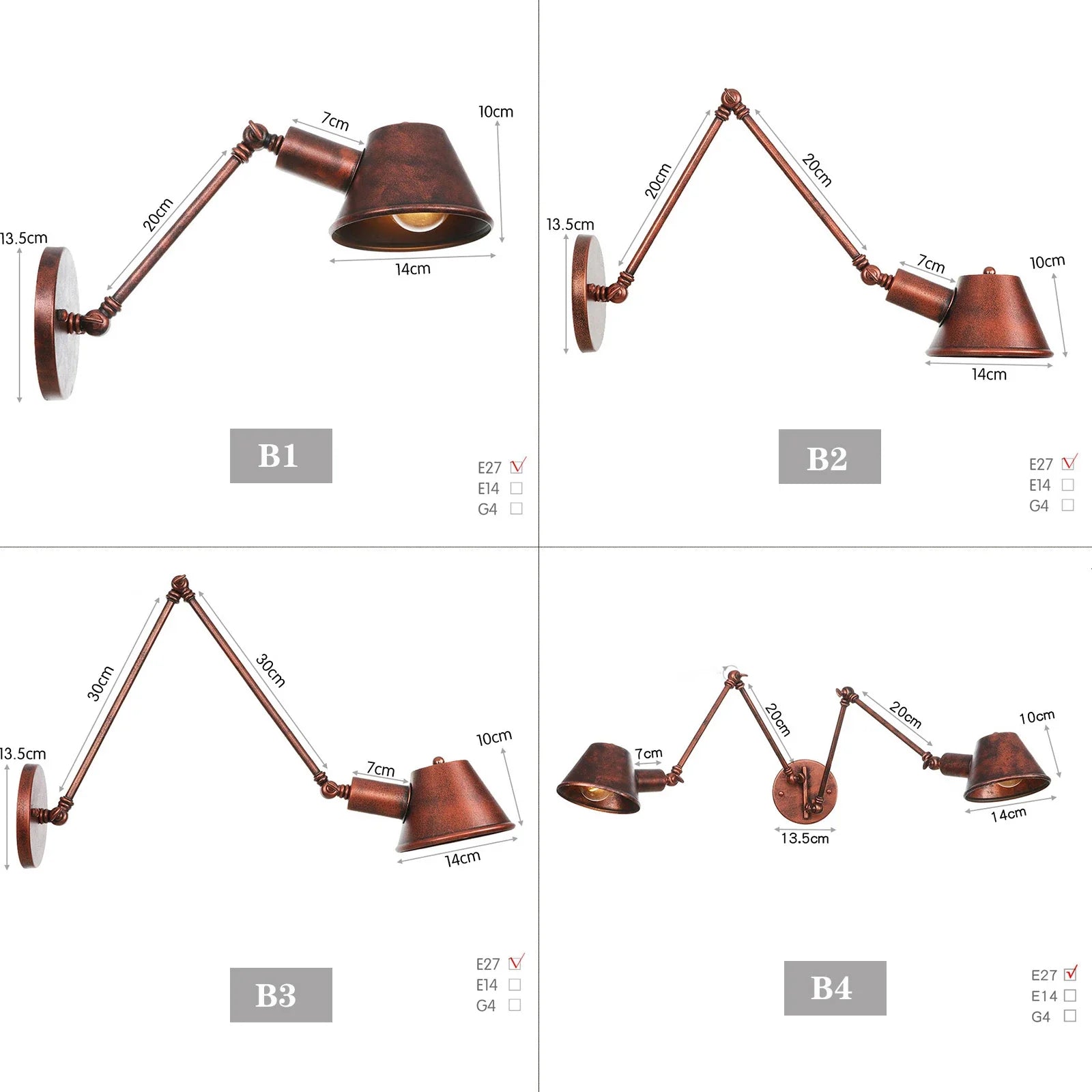 Afralia™ Vintage Iron Swimming Arm Wall Lamp - Rustic Retro Reading Light