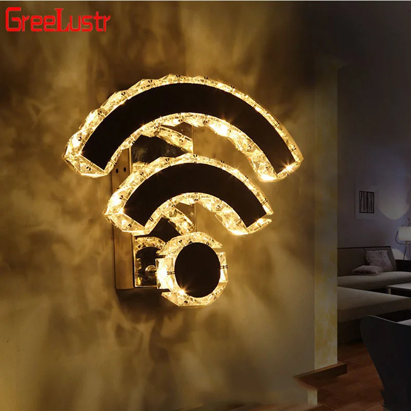 Afralia™ Chrome Crystal LED Wall Sconce for Bedroom Home Decor, Modern Mirror Design