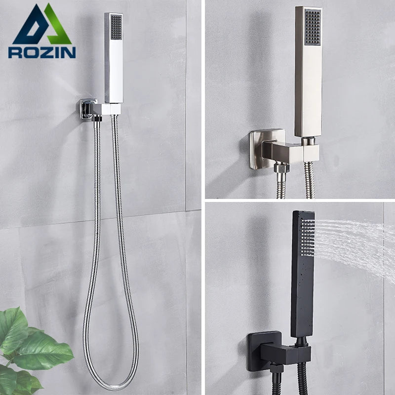 Afralia™ ABS Plastic Hand Shower with Hose, Bracket | Wall Mounted Handheld Shower