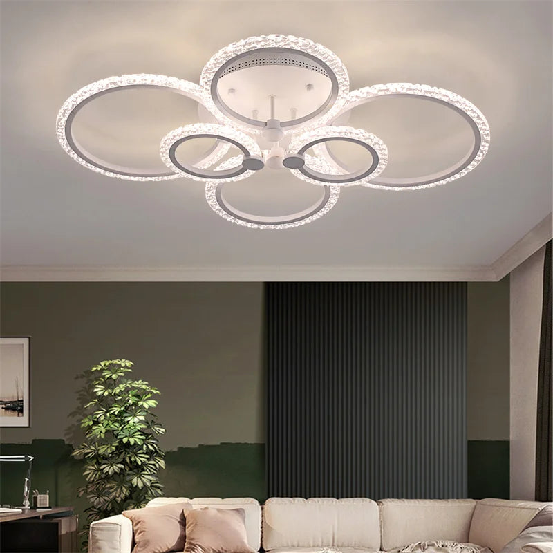 Afralia™ Acrylic Ceiling Lights Modern Chandelier LED Lamps Dining Living Room Bedroom Decor