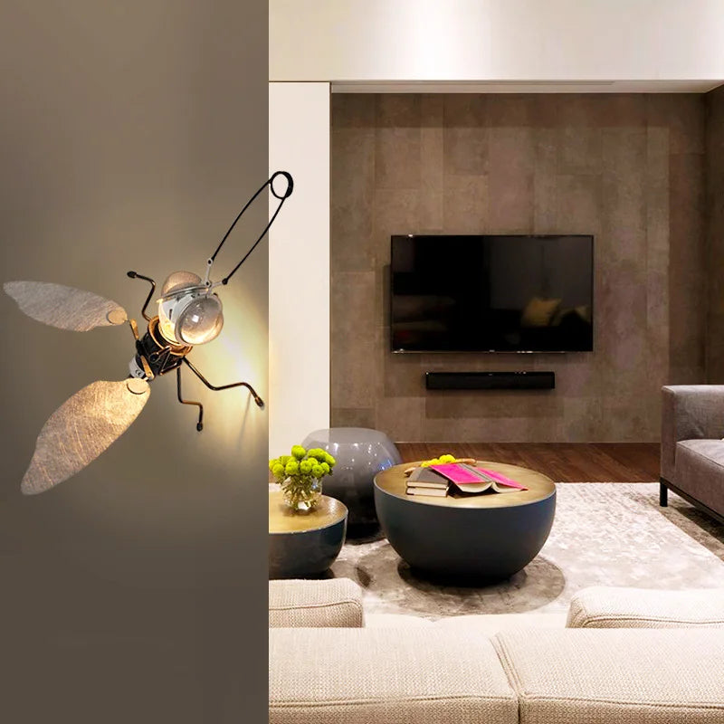 Afralia™ Post-Modern Fly Wall Lamp: Creative Designer Bedroom & Living Room Decor