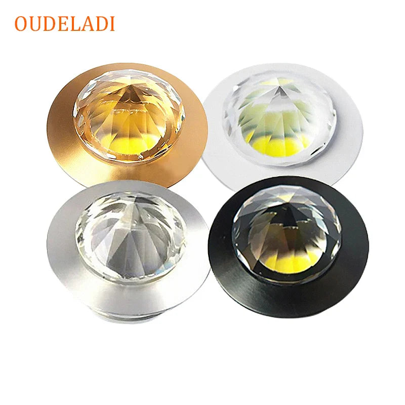 Afralia™ LED Spot Light Mini 3W Diamond Crystal Downlight for Home & Jewelry Cabinet