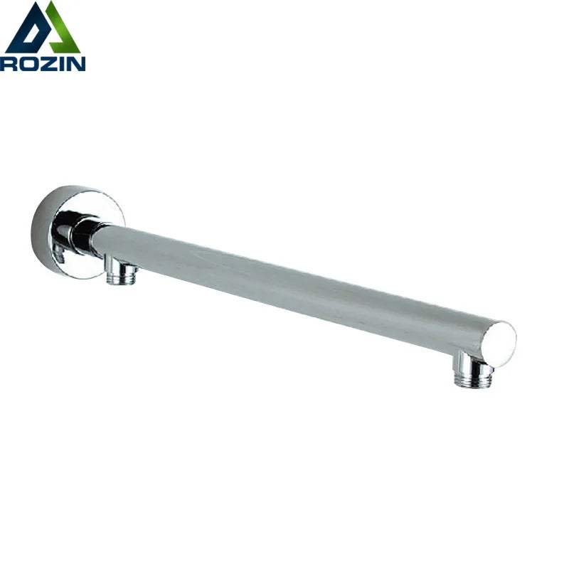 Afralia™ Chrome Shower Arm Mount Bracket for Bathroom Shower Head - G1/2 Fixed Pipe Holder