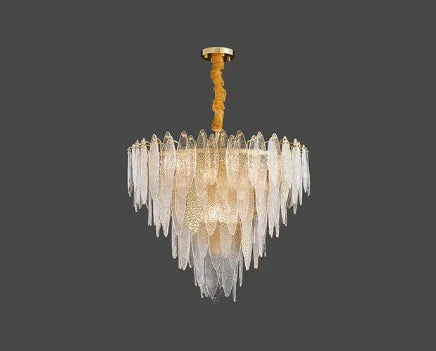 Afralia™ LED Glass Metal Leaf Chandelier: Luxury Postmodern Lighting for Home Decor, Bedroom, Living Room