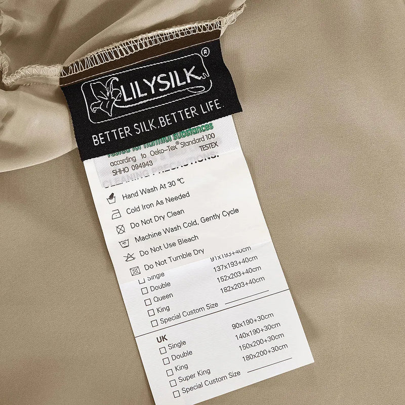 Luxury Silk Fitted Sheet - 100% Mulberry Silk, 19 Momme