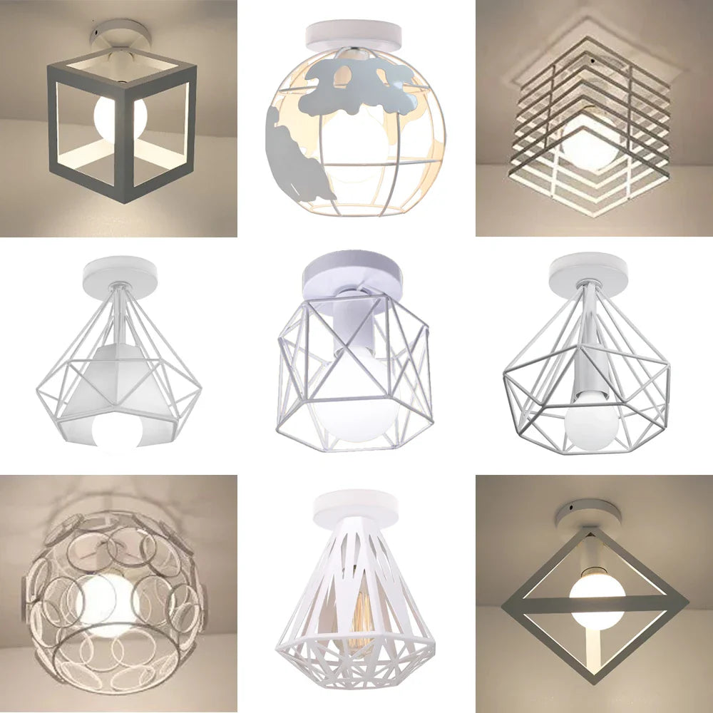 Afralia™ Nordic Industrial LED Ceiling Lights for Home Bedroom Living Room Kitchen