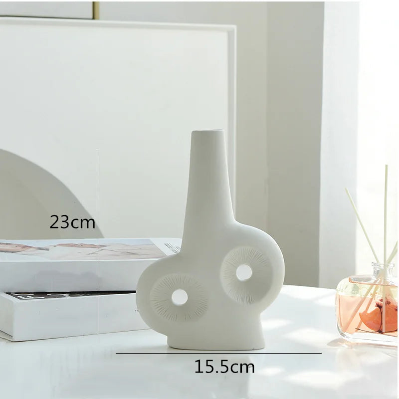 Afralia™ Rockery Hollow Coral Abstract Ceramic Vase for Flower Arrangement and Décor