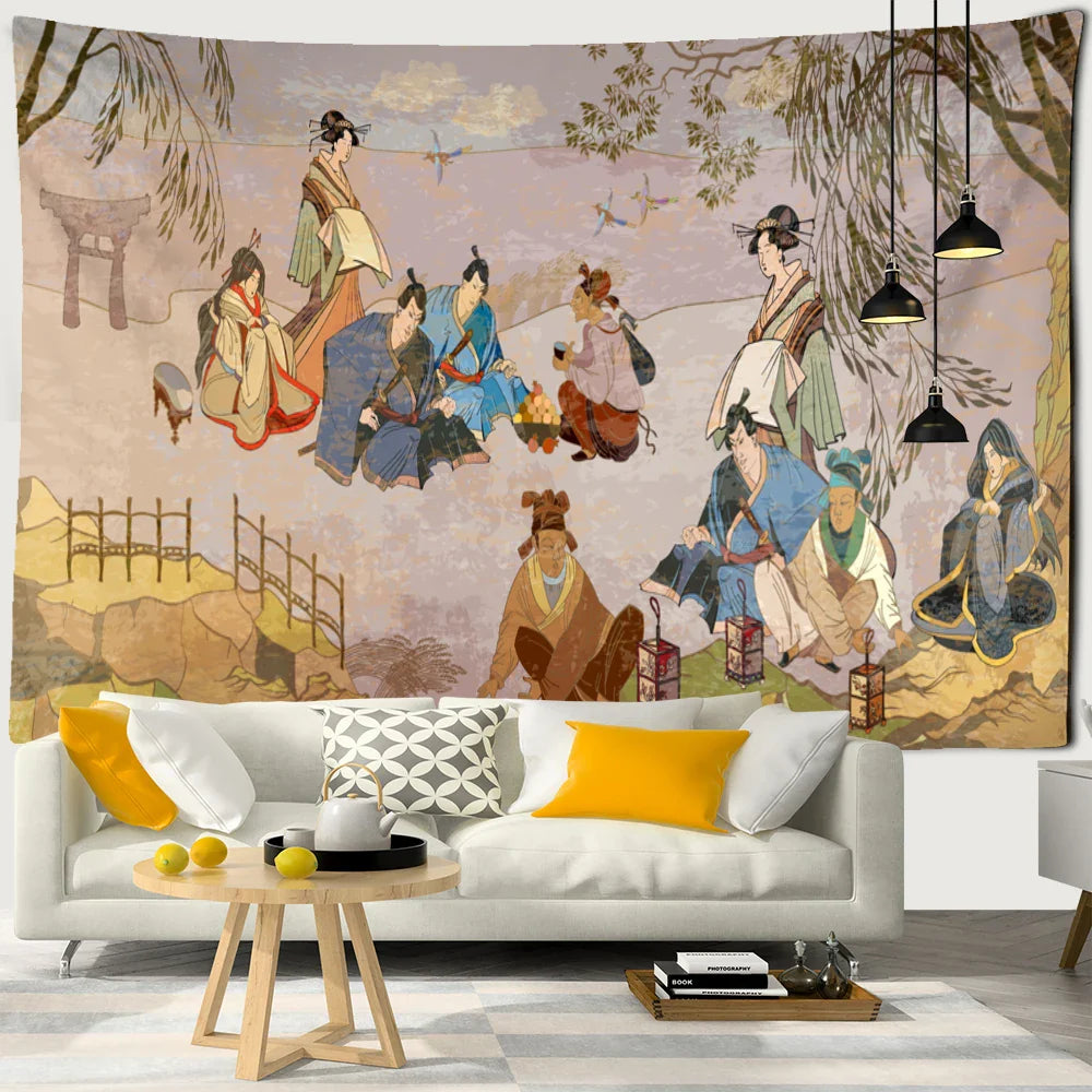 Afralia™ Myth Story Mandala Wall Hanging - Retro Psychedelic Bohemian Dorm Decor