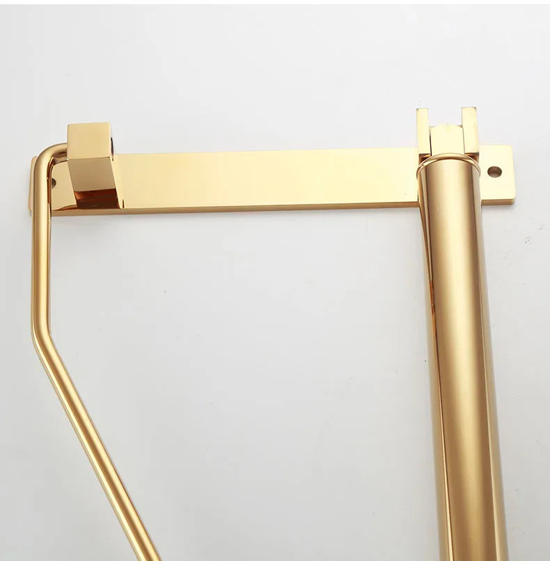 Afralia™ Brass Gold Wall Clothing Hanger Holder Organizer Rack for Folding Drying