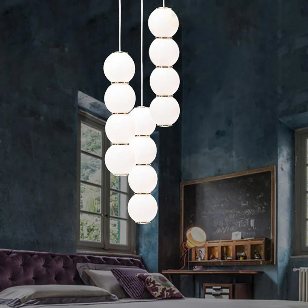 Afralia™ Nordic Glass Spiral Pendant Lights for Modern Villa Living Room