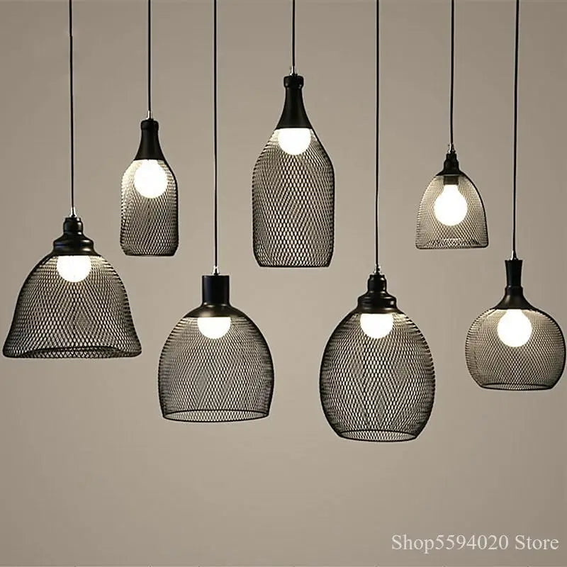 Afralia™ Industrial Birdcage Chandelier: Retro Iron Net Hanging Lamp for Creative Home Lighting