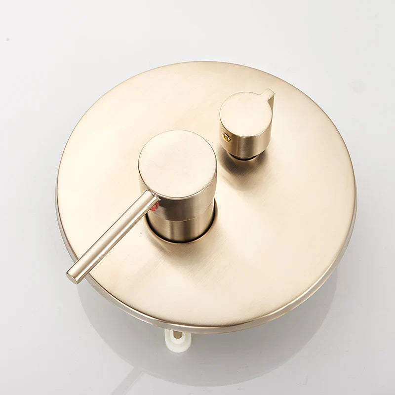 Afralia™ Brushed Gold Concealed Shower Mixer Control Valve Round/Square Box Faucet