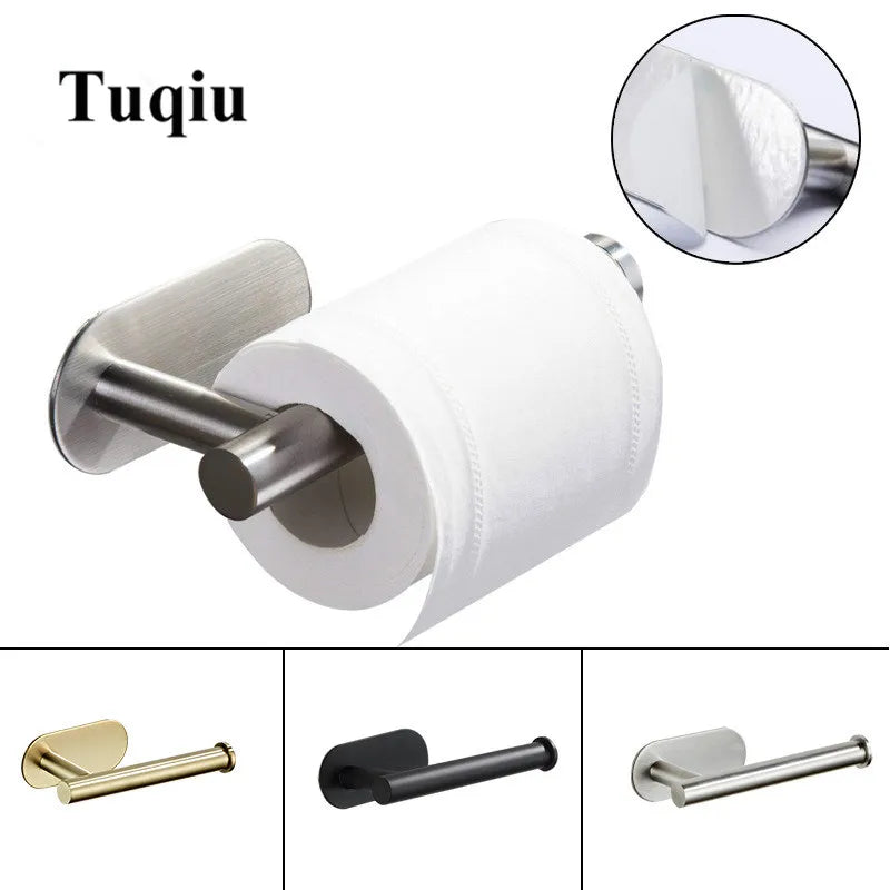 Afralia™ Brushed Gold Stainless Steel Tissue Holder for Kitchen and Bathroom