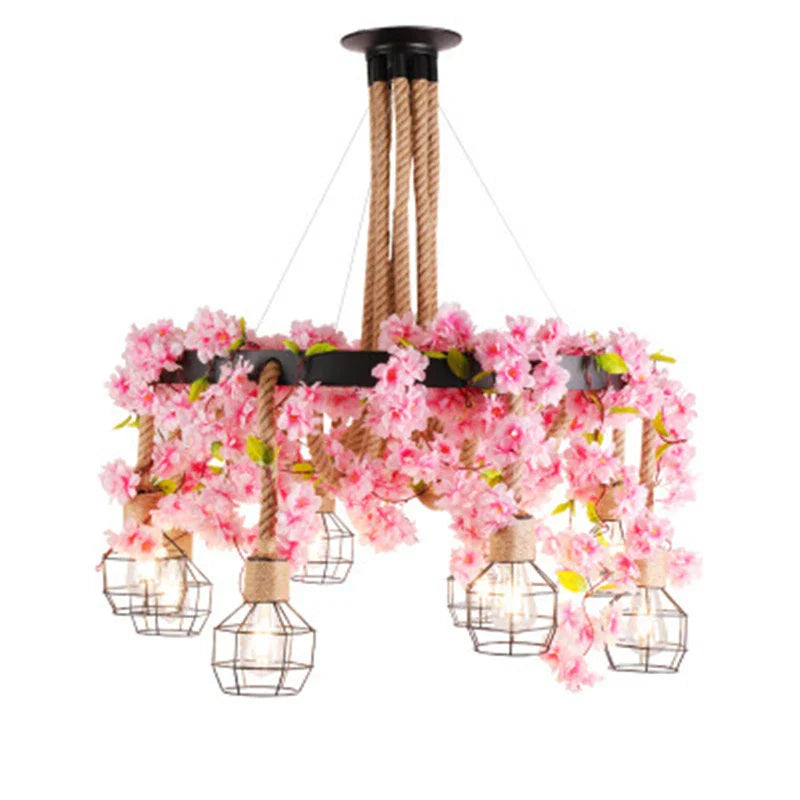 Afralia™ Sakura Green Leaf Chandelier: Stylish Indoor Lighting for Kitchen, Dining Room, Bar