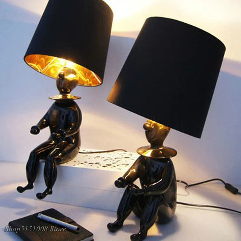 Afralia™ Clown Desk Lamp: Modern Style, Creative Design, Character Table Lighting for Bedroom.