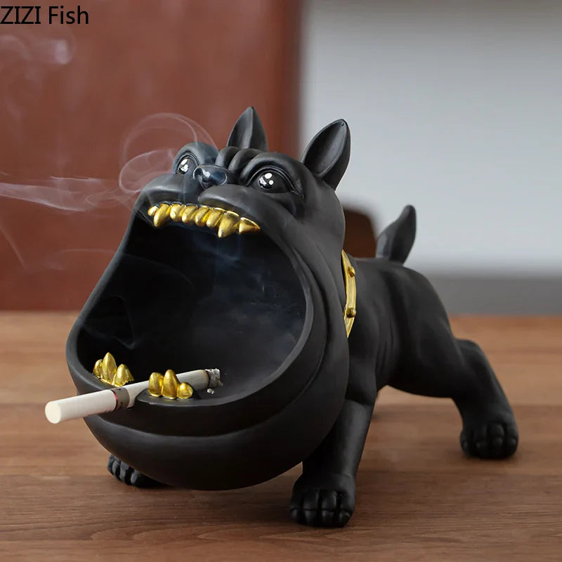 Afralia™ Cartoon Dog Ashtray | Creative Animal Resin Home Decor Gift