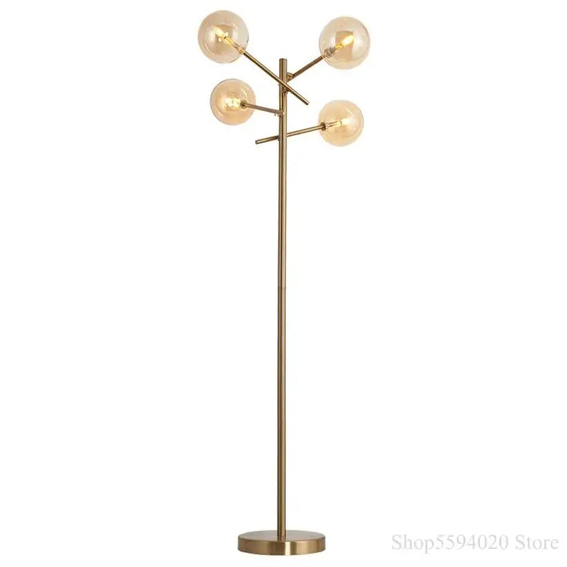 Afralia™ Glass Bubble Ball LED Floor Lamp Post-modern Nordic Magic Bean Design