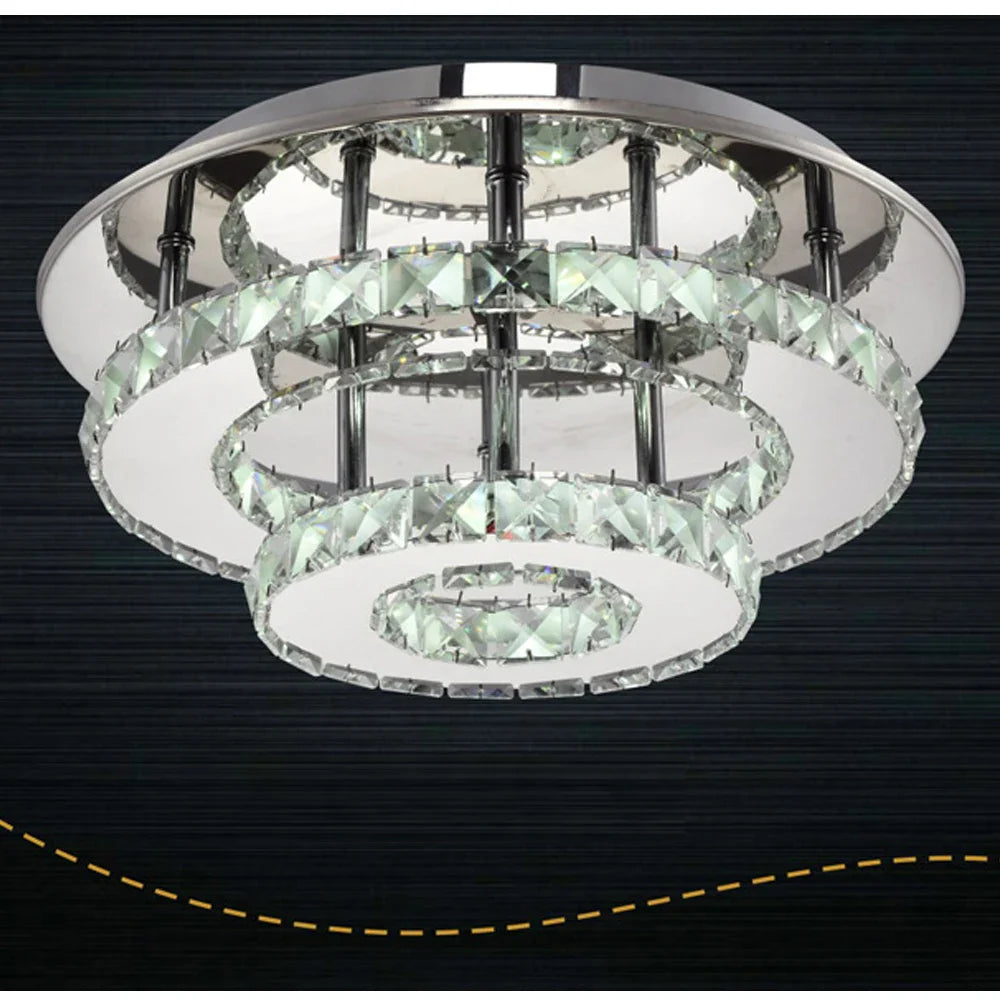 Afralia™ Stainless Steel LED Crystal Chandeliers: Elegant Lighting Fixture for Home Decor