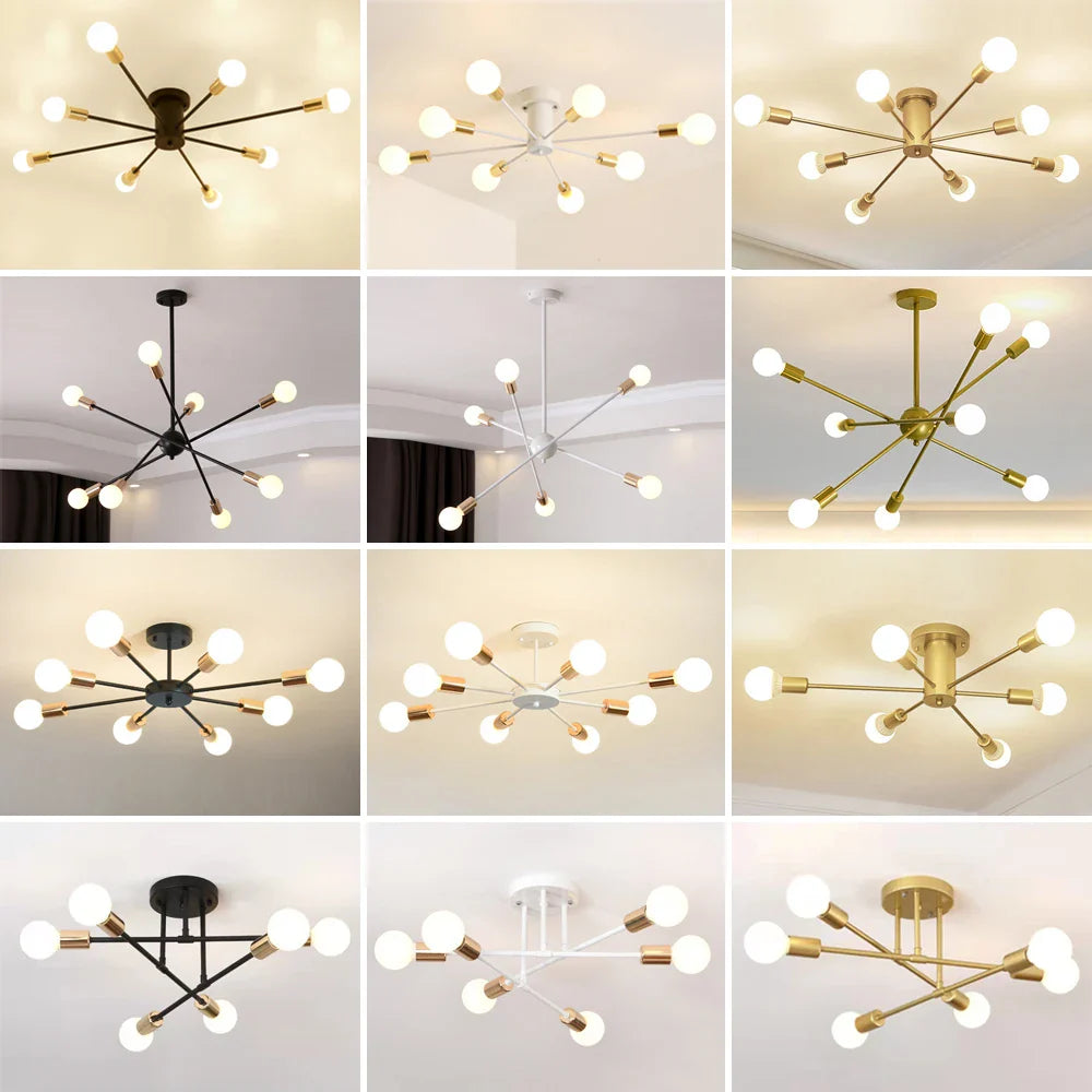 Afralia™ LED Metal Chandeliers for Living Room - Stylish Ceiling Light for Home Decor