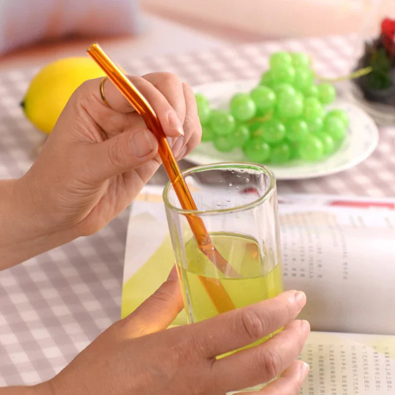 Afralia™ Glass Drinking Straw: Eco-Friendly & Colourful Bar Accessory