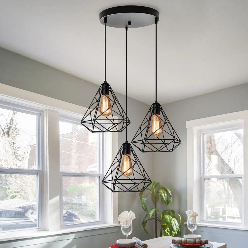Afralia™ Modern Black LED Pendant Chandelier for Kitchen & Living Room Lighting