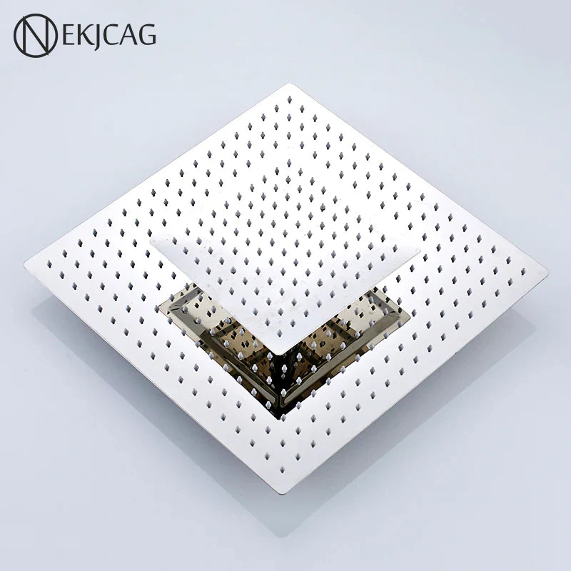 Afralia™ Square Rain Shower Head Ceiling/Wall Mounted Over-head Sprayer - Multiple Size Options