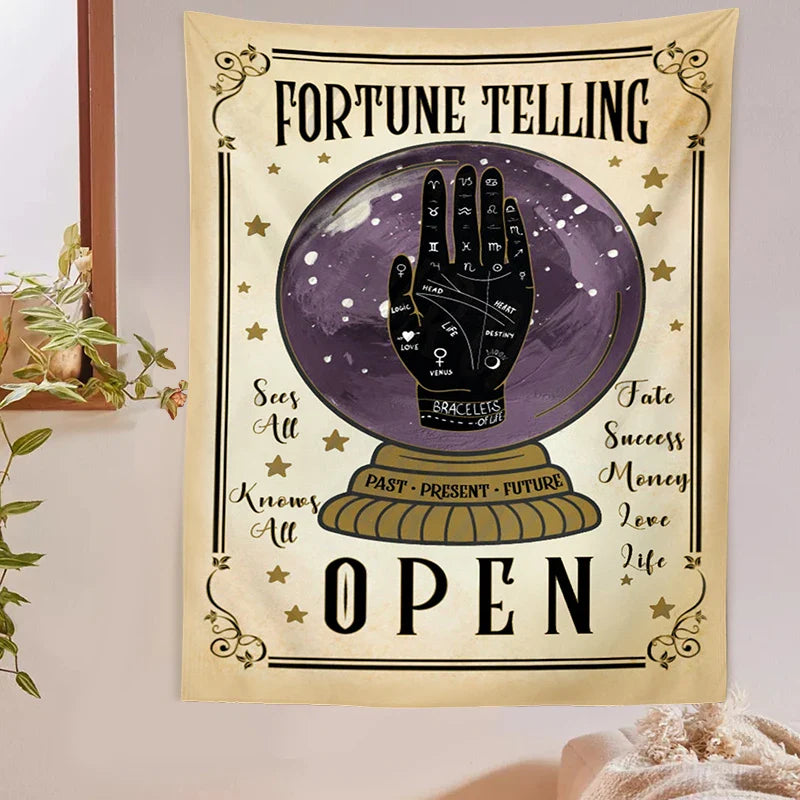 Afralia™ Magic Tarot Witch Art Tapestry Wall Hanging for Home Decor