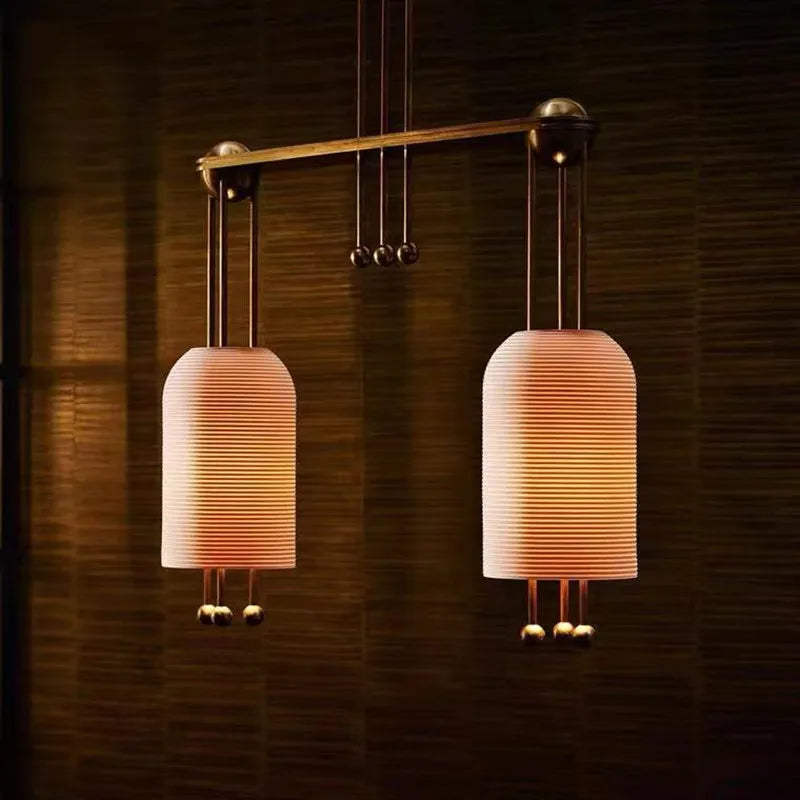 Afralia™ Single Head Glass Lantern Pendant Lamp - Vintage Industrial Style