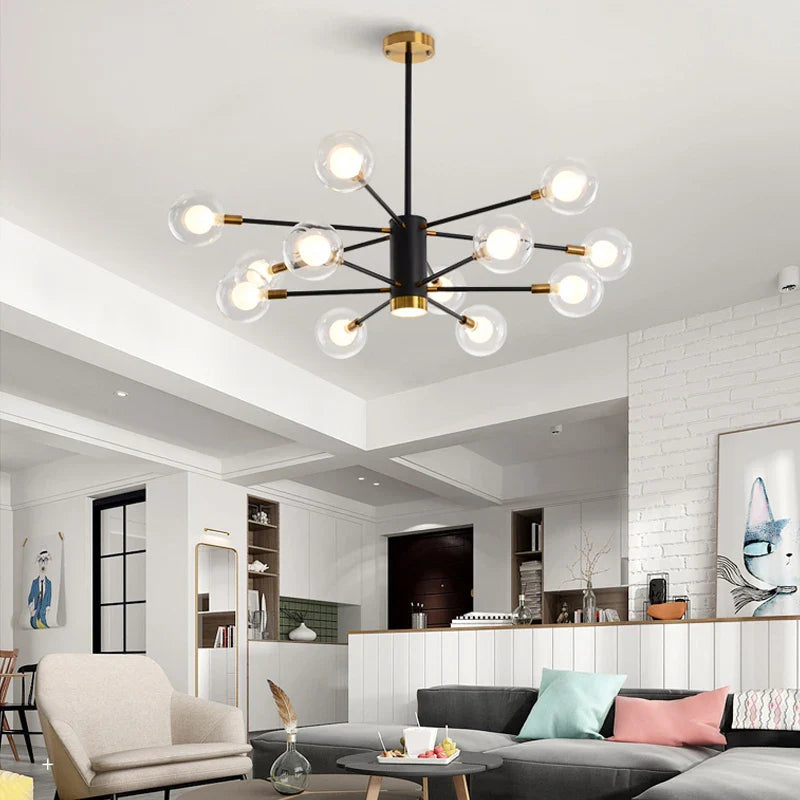 Afralia™ Glass Ball Chandelier Modern Spotlight Pendant Lamp Lighting