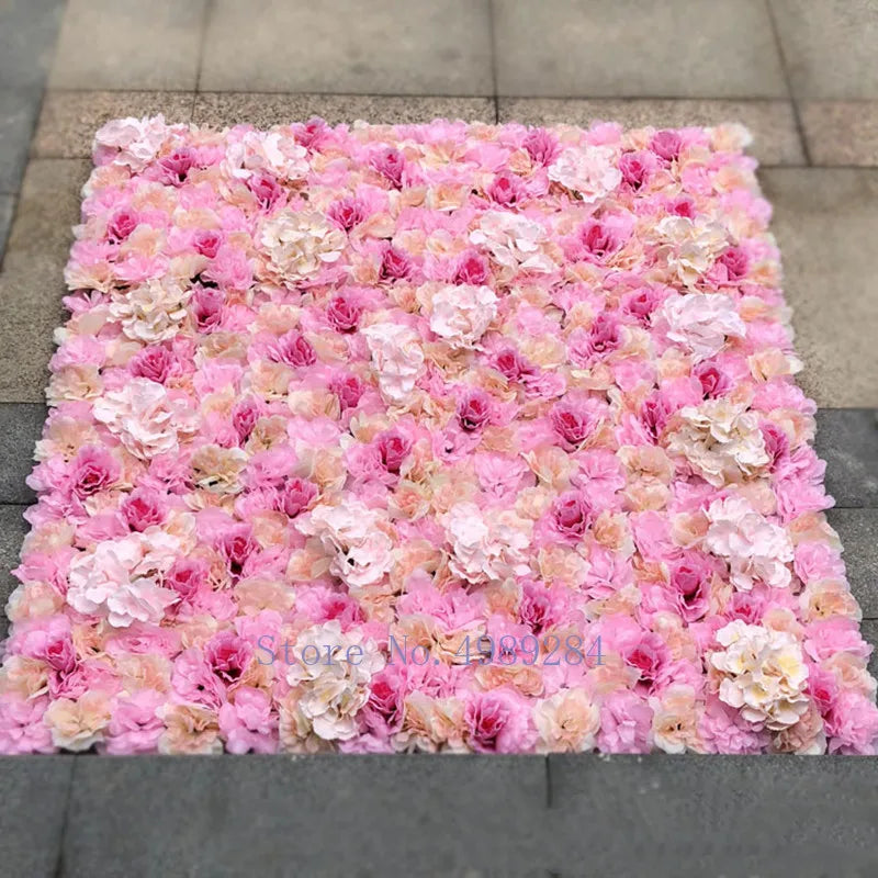 Afralia™ Silk Rose Fake Flower Wall Wedding Decoration Romantic Home Decor