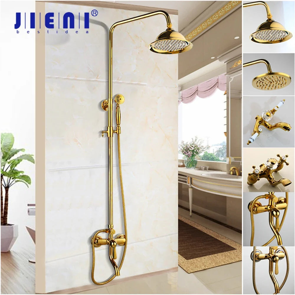 Afralia™ Golden Polished Shower Head with High Pressure Aerator Nozzle