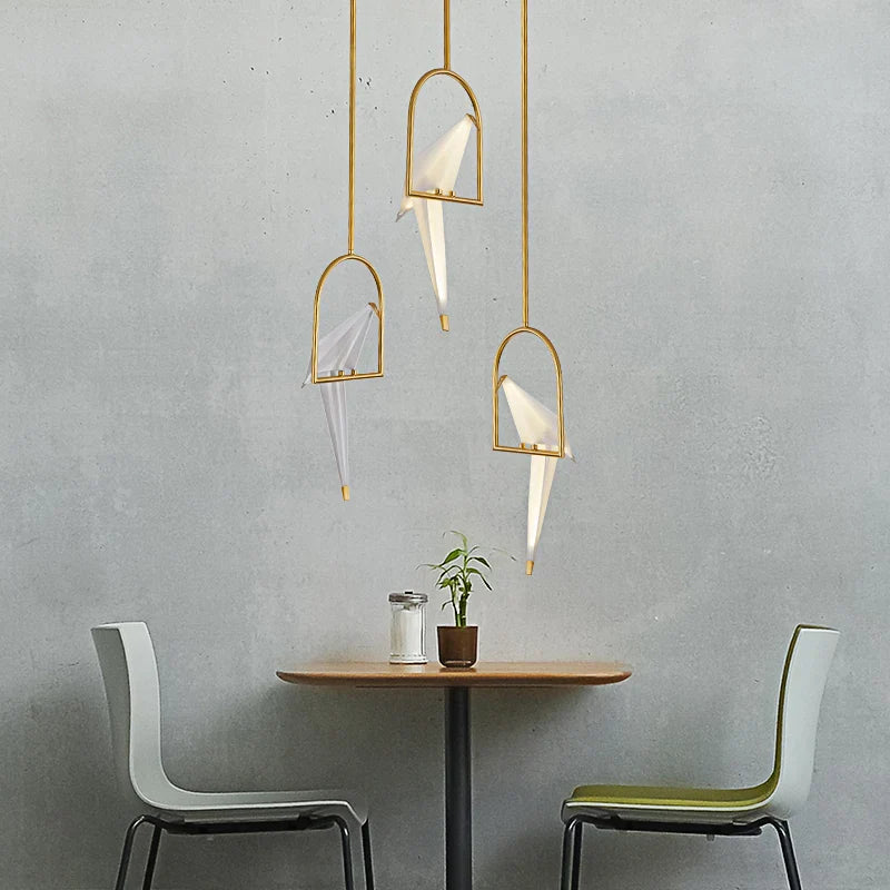 Afralia™ Love Bird Chandelier Lighting - White Gold Designer Lustre for Dining Room