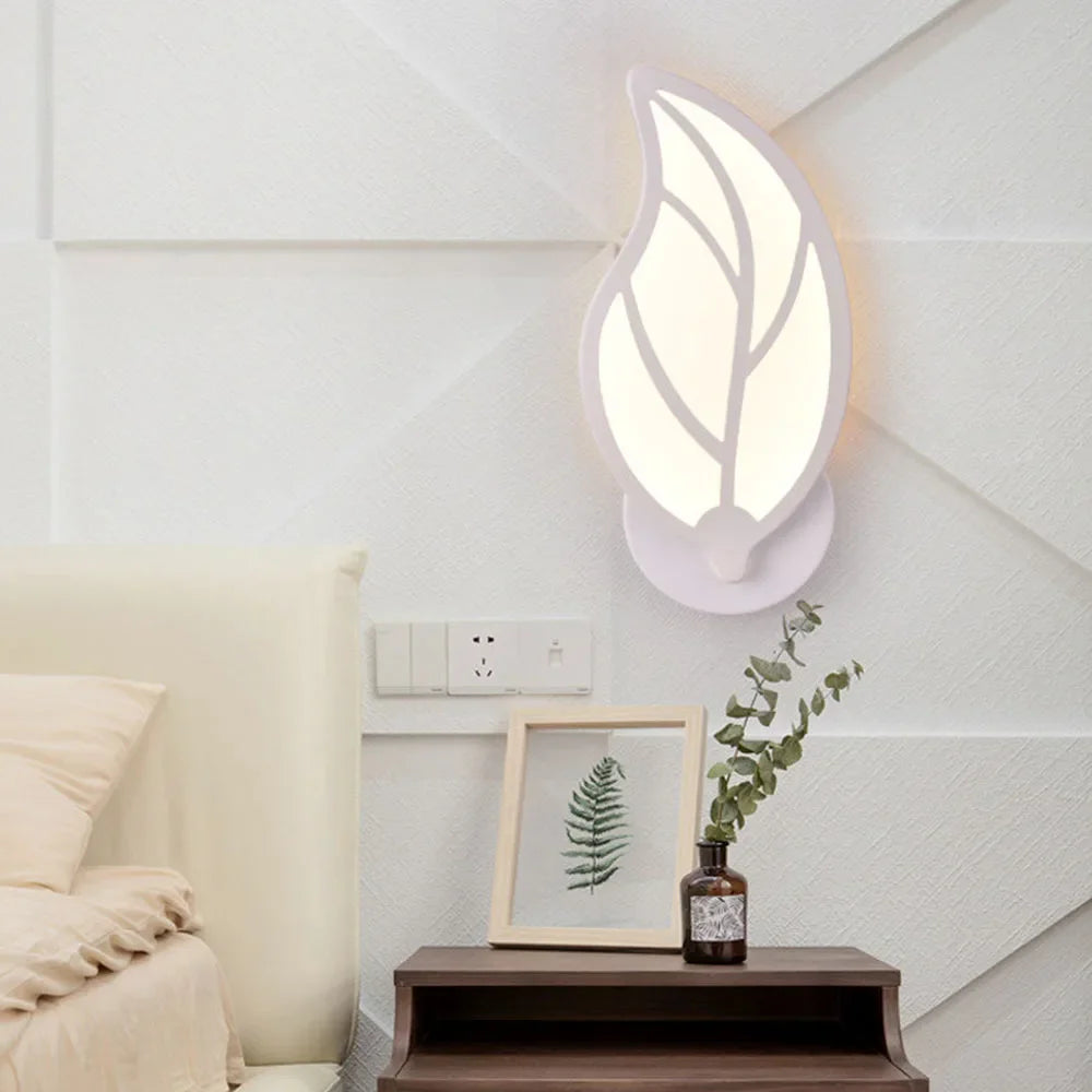 Afralia™ Leaf Shape LED Wall Sconce for Living Room Bedroom Decor