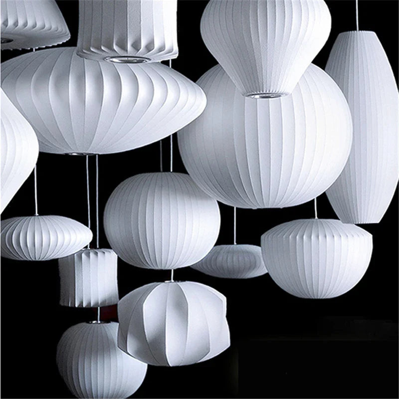 Afralia™ White Silk Pendant Light: Modern Nordic Living Room Decor Fixture