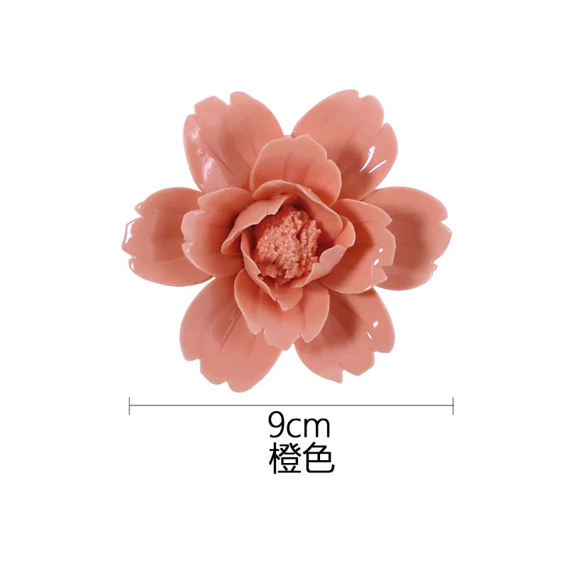 Afralia™ Ceramic Peony Wall Hanging Decoration - Handmade 3D Relief Craft