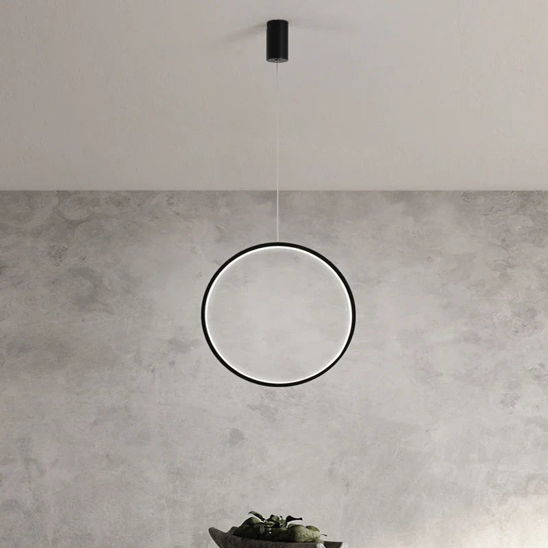 Afralia™ Modern Circle Pendant Lamp Single Head LED Hanging Light for Indoor Dining Room